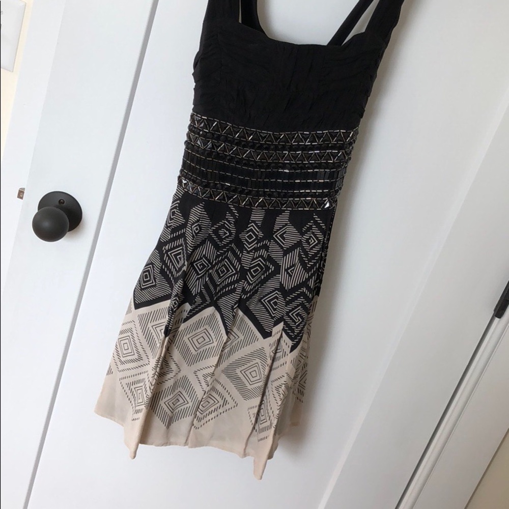 Bebe Short Black and Tan Dress